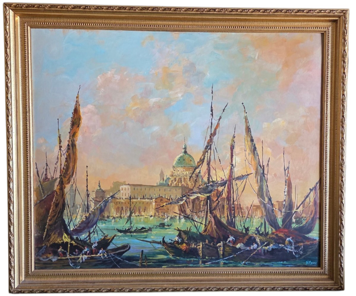 Gouache Venise grand canal la coupole très grande Gouache 