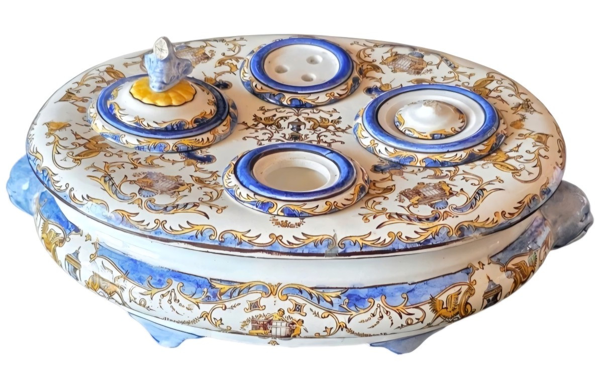 Encrier Faience Of Gien XIXth-photo-2