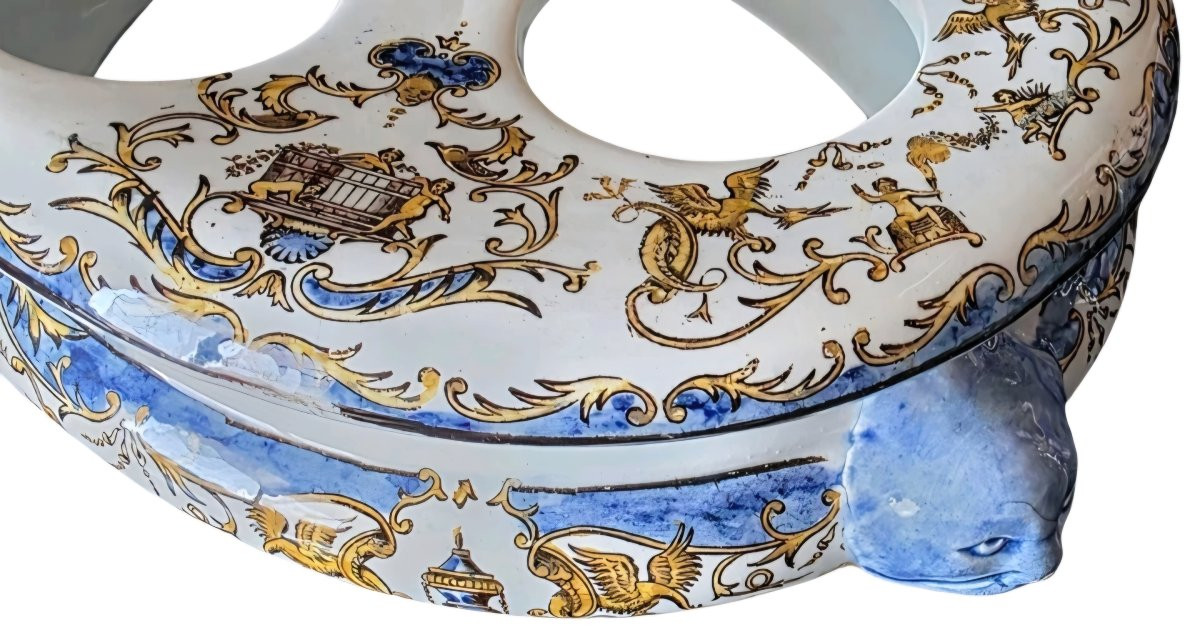 Encrier Faience Of Gien XIXth-photo-5