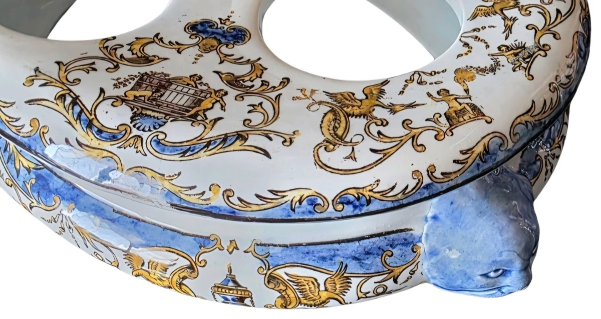 Encrier Faience Of Gien XIXth-photo-8