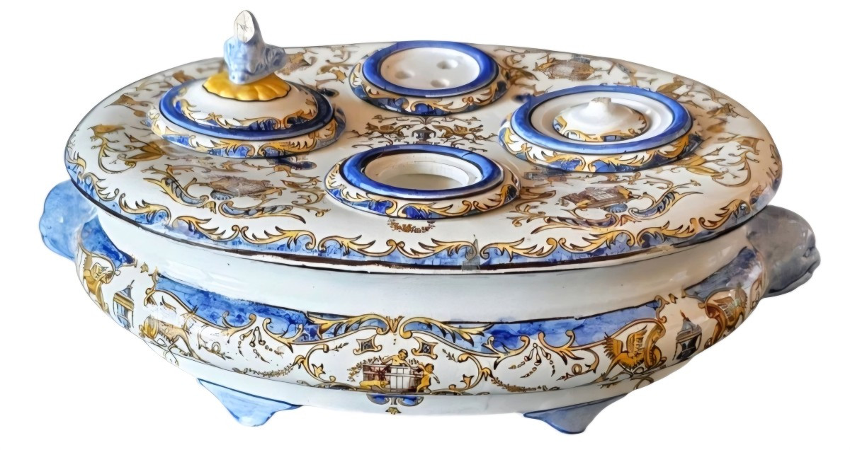 Encrier Faience Of Gien XIXth