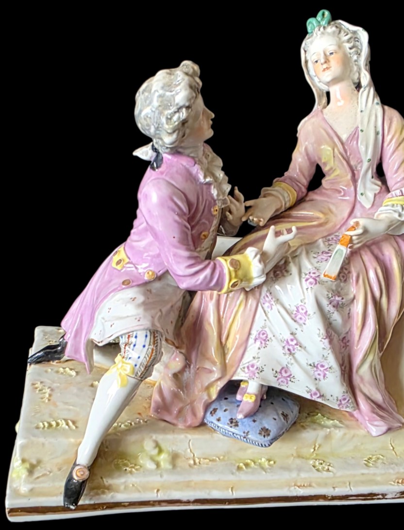 Important groupe porcelaine allemagne meisse sax polychrome Hauteur 30 cm-photo-1