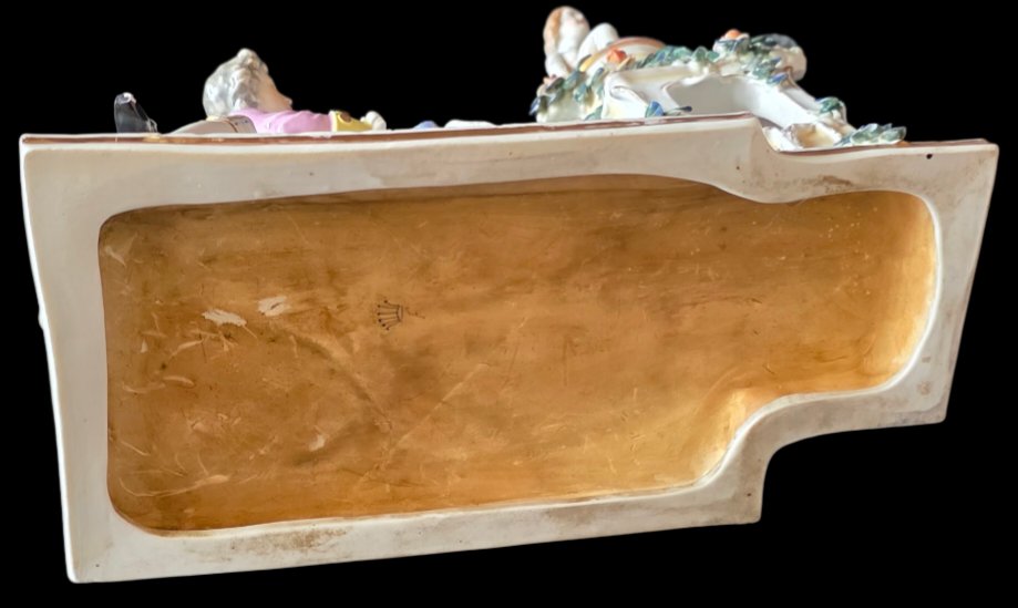 Important groupe porcelaine allemagne meisse sax polychrome Hauteur 30 cm-photo-7