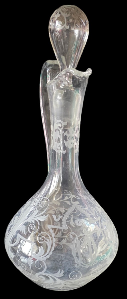  Lobmeyr Vienne carafe aiguiere cristal taillé a la roue XIXeme -photo-1