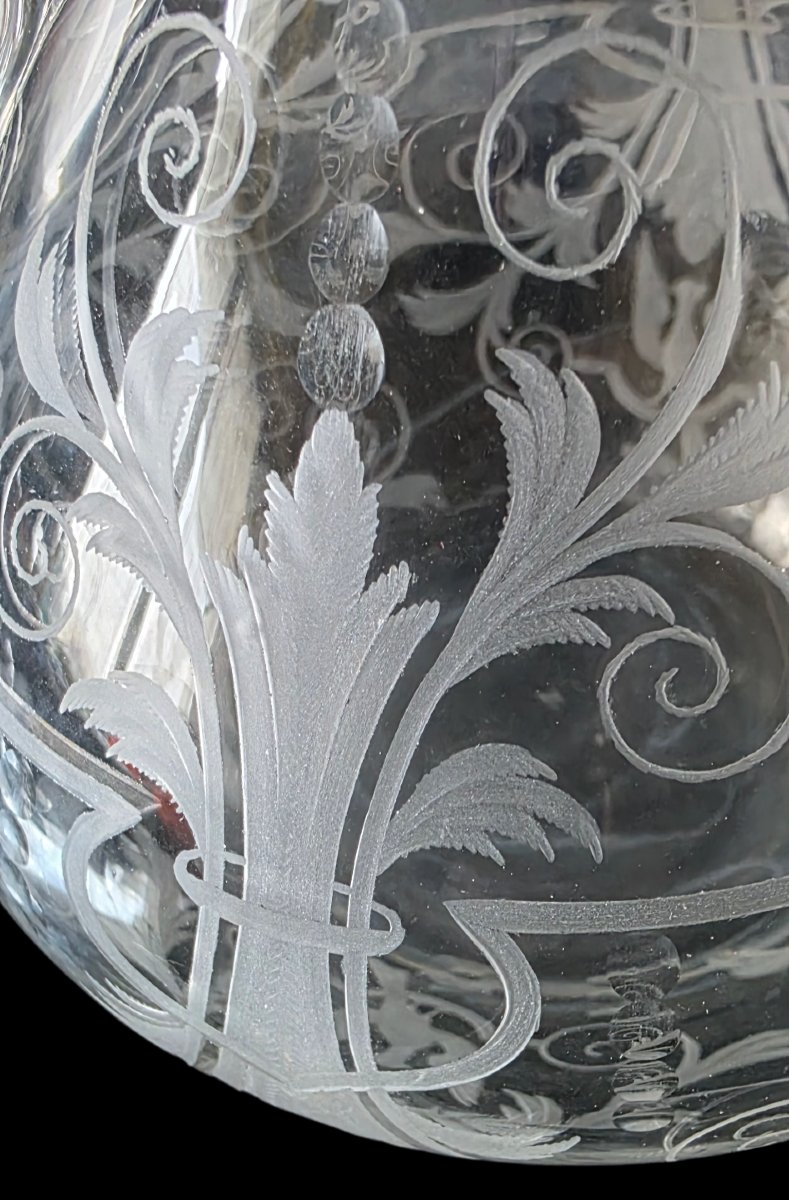 Lobmeyr Vienne carafe aiguiere cristal taillé a la roue XIXeme -photo-4