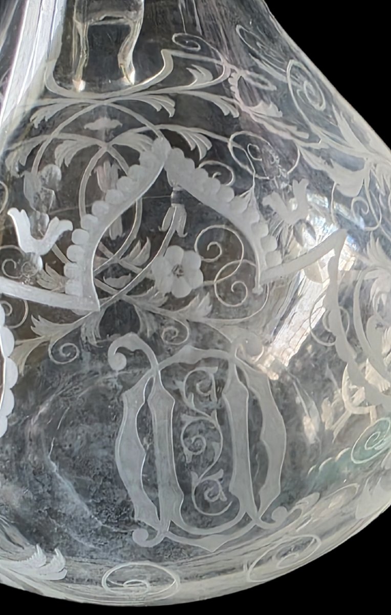  Lobmeyr Vienne carafe aiguiere cristal taillé a la roue XIXeme -photo-5