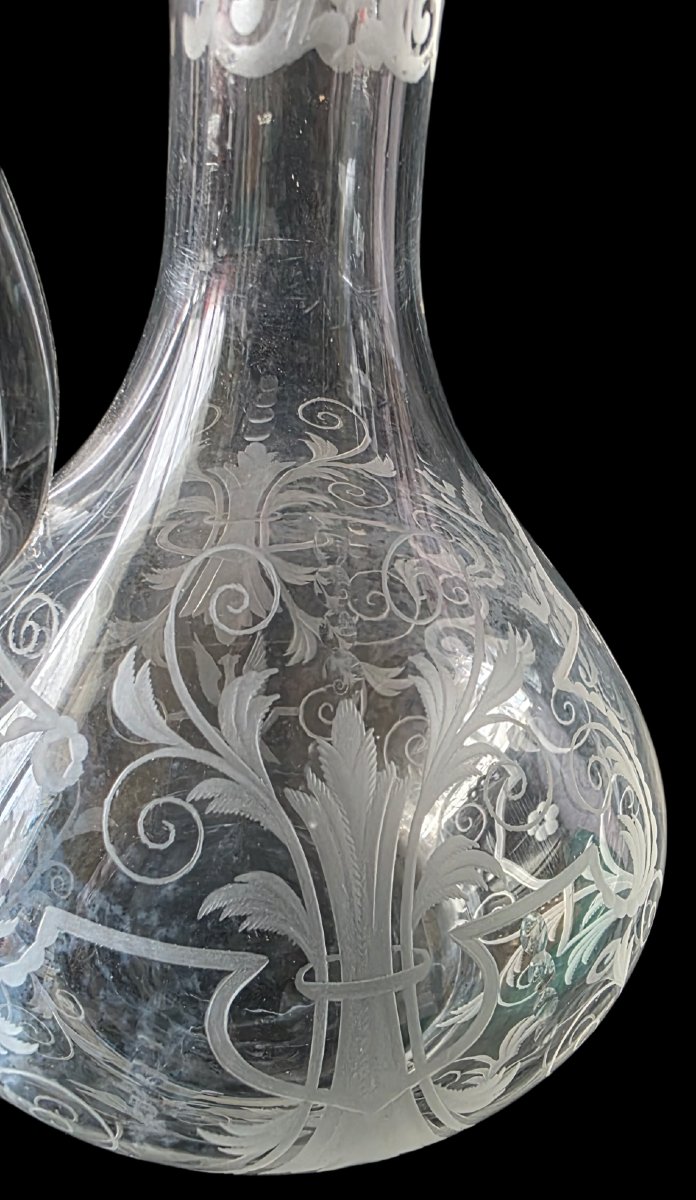  Lobmeyr Vienne carafe aiguiere cristal taillé a la roue XIXeme -photo-8