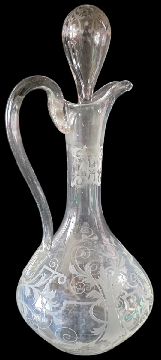  Lobmeyr Vienne carafe aiguiere cristal taillé a la roue XIXeme 