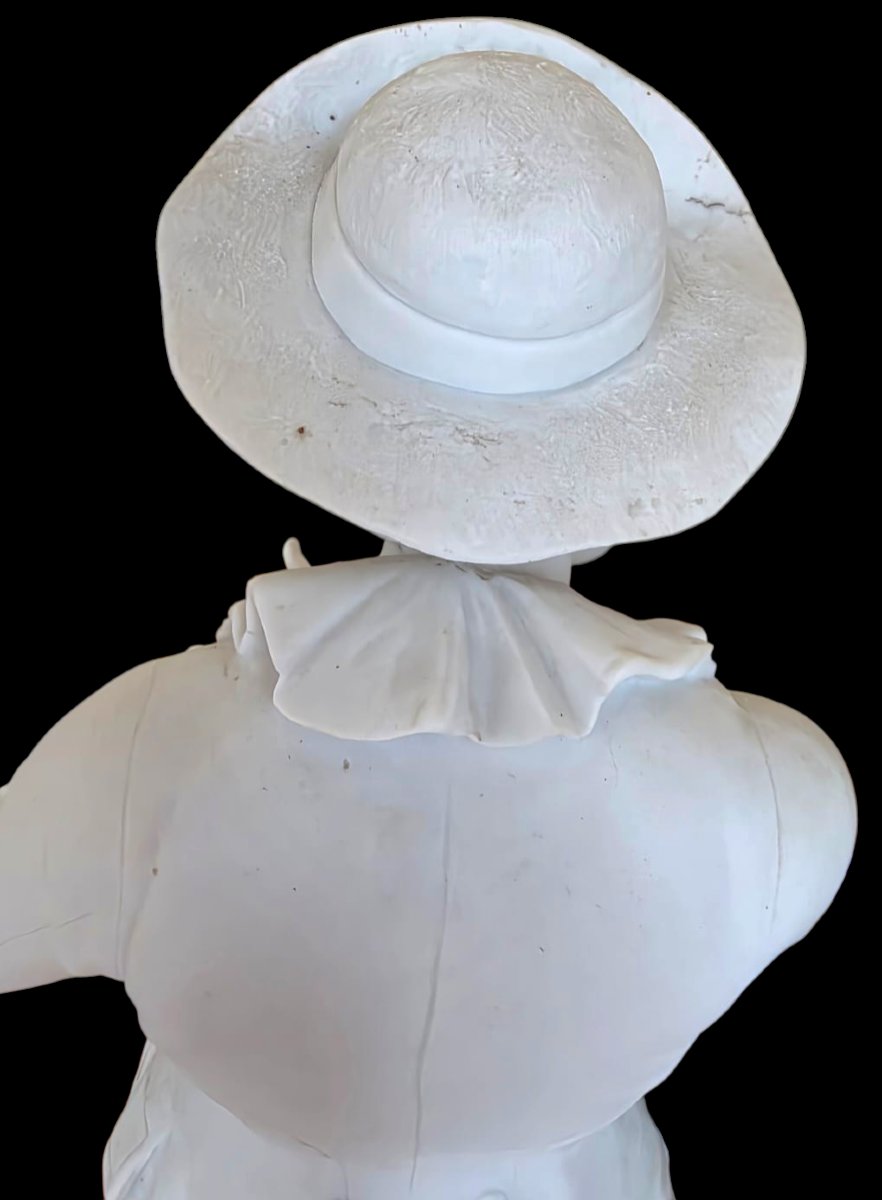 Important groupe en Biscuit Parian XIXeme signé Personnages italiens -photo-6