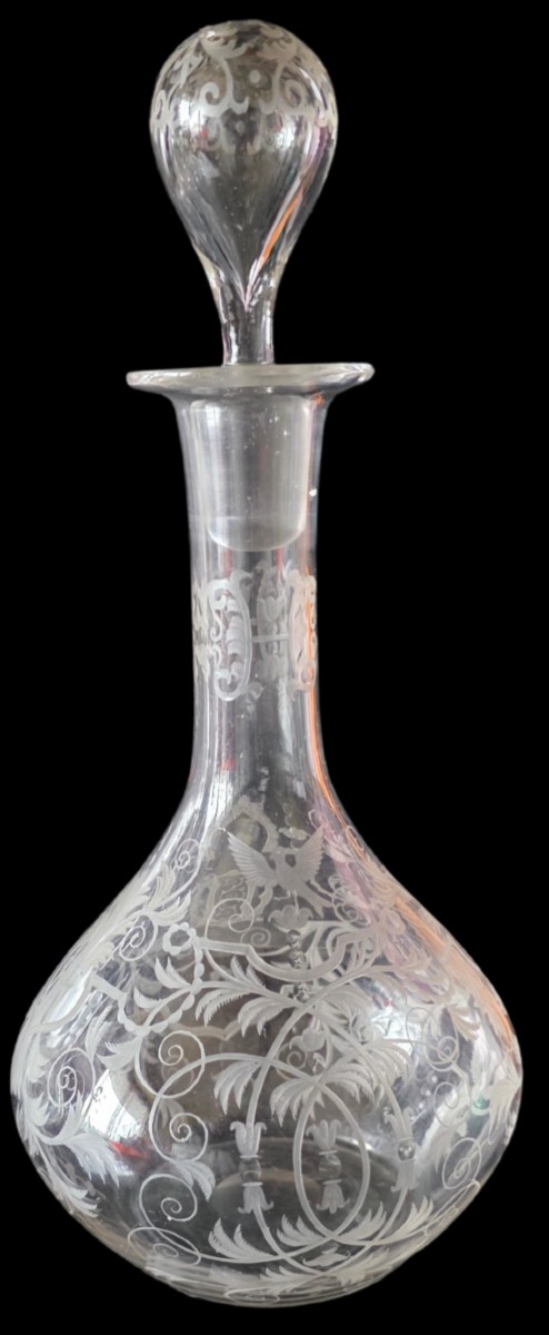 Lobmeyr Vienna 3 Caraffe Di Vino In Cristallo Tagliate Alla 19a Ruota-photo-3