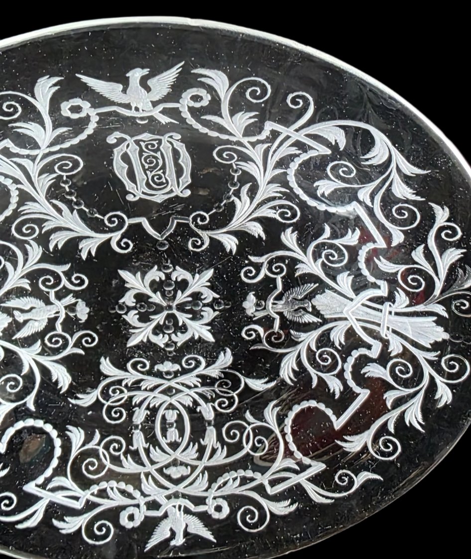 Lobmeyr Vienne 3 tasses et sous tasse XIXeme cristal taillé a la roue -photo-3