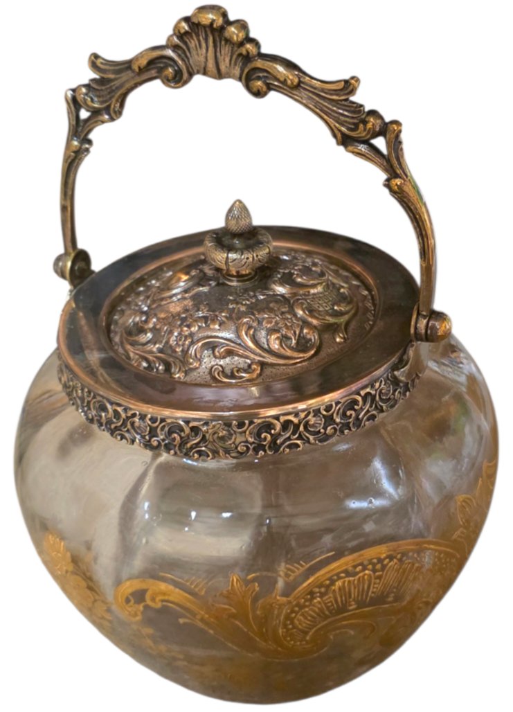 Victor Saglier Crystal Cookie Bucket, Gold Embellished Decoration-photo-2