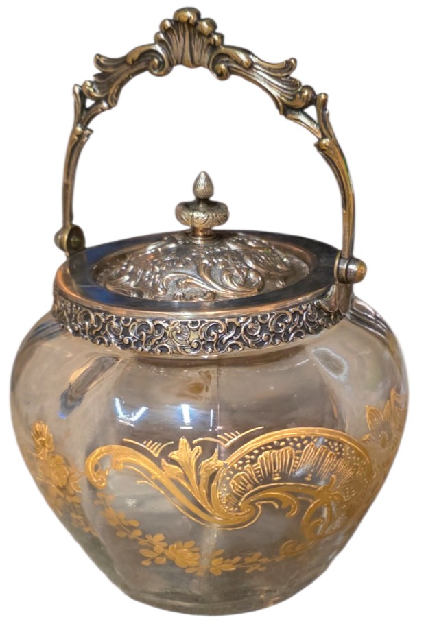 Victor Saglier Crystal Cookie Bucket, Gold Embellished Decoration