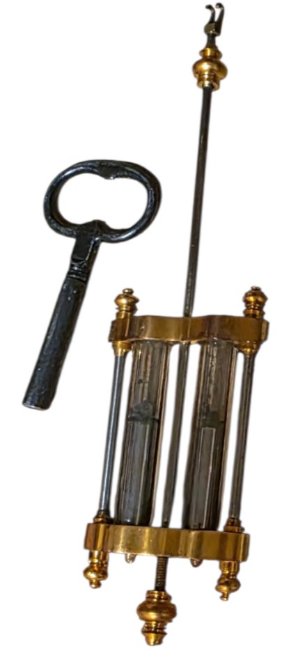 Grande Pendule Cage Vitrée En Bronze Doré XIXème -photo-3