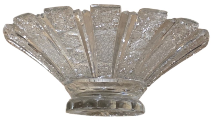 Coupe en cristal taillé Bohême centre de table coupe à fruits -photo-4