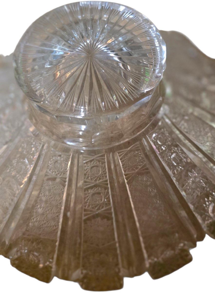 Coupe en cristal taillé Bohême centre de table coupe à fruits -photo-1
