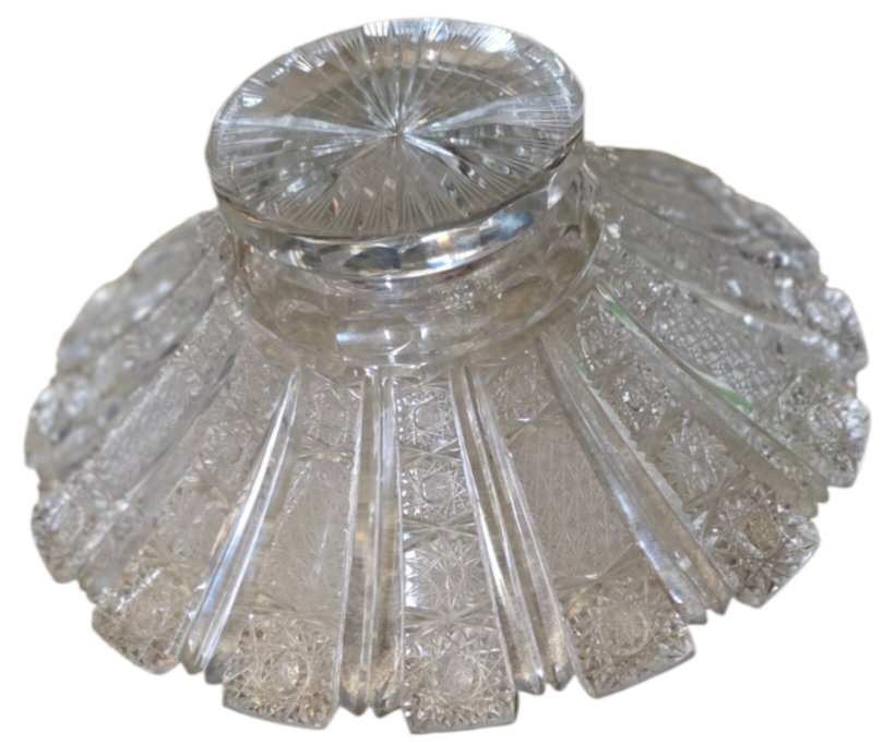 Coupe en cristal taillé Bohême centre de table coupe à fruits -photo-2