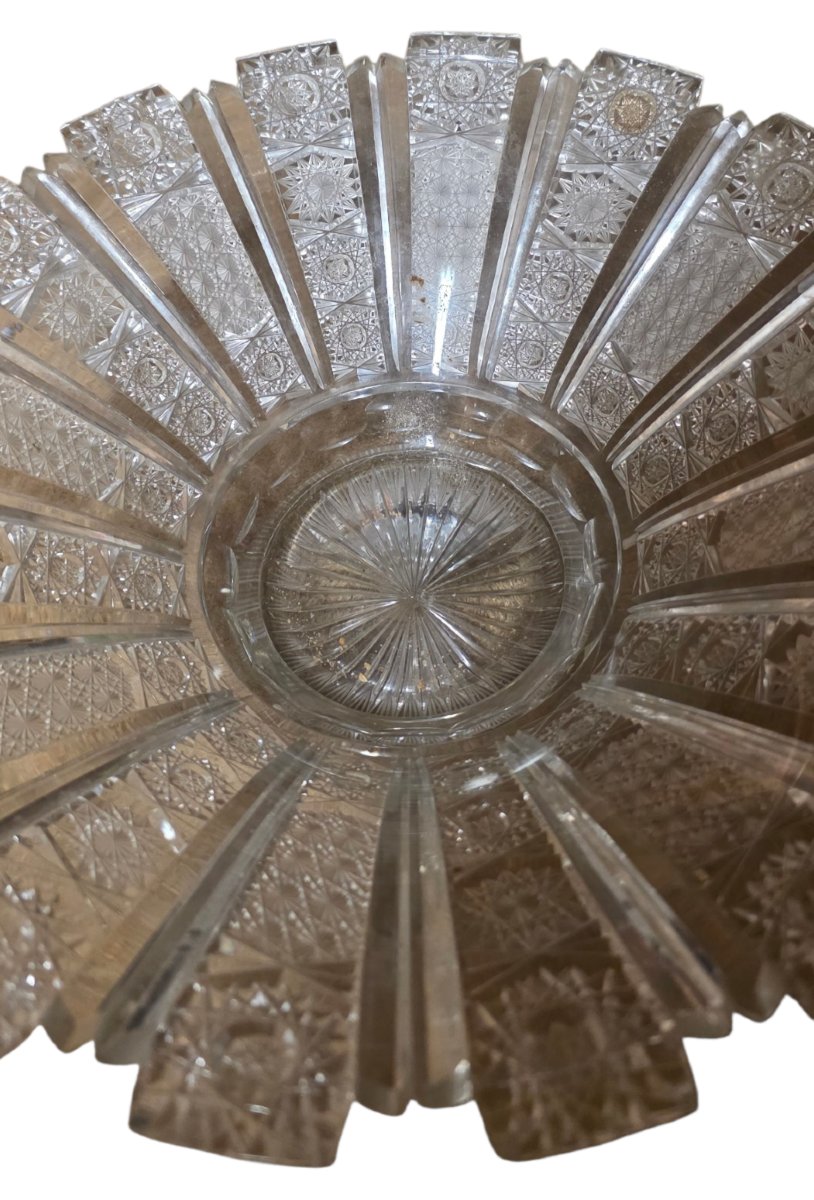 Coupe en cristal taillé Bohême centre de table coupe à fruits -photo-3