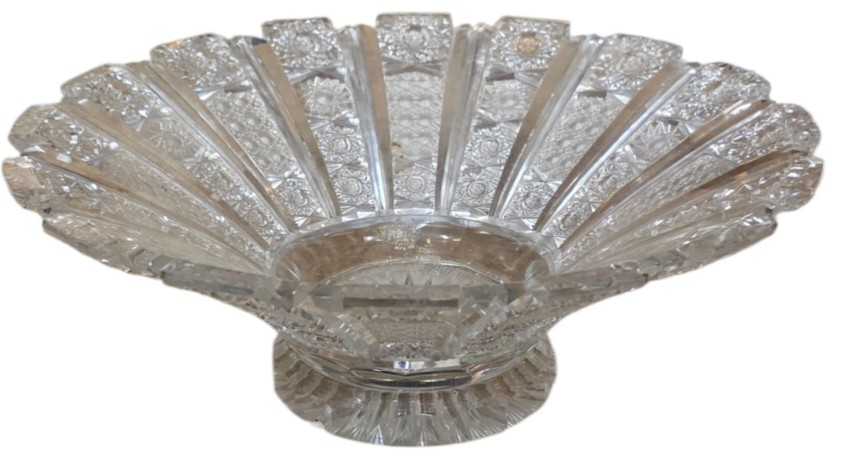 Coupe en cristal taillé Bohême centre de table coupe à fruits 
