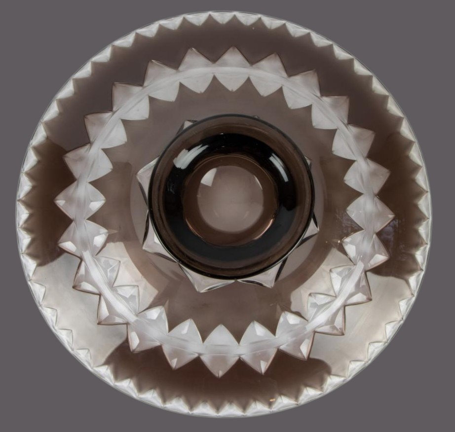 Grande coupe Art Déco Val Saint-Lambert joseph Simon Belgique    Joseph Simon  Cristal doublé -photo-3