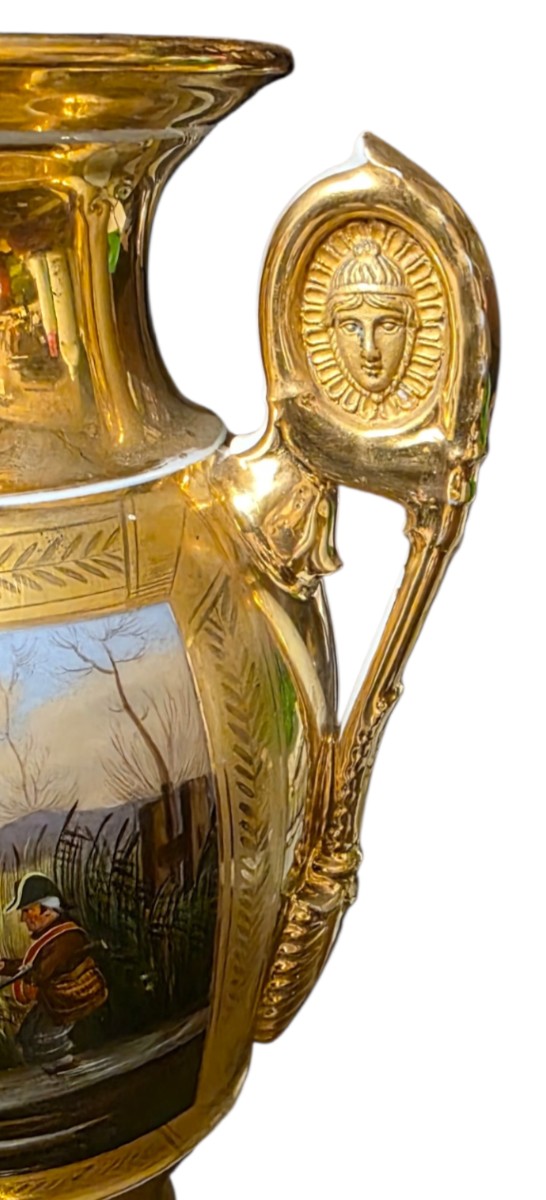 Important vase empire porcelaine de Paris XIXeme   -photo-3