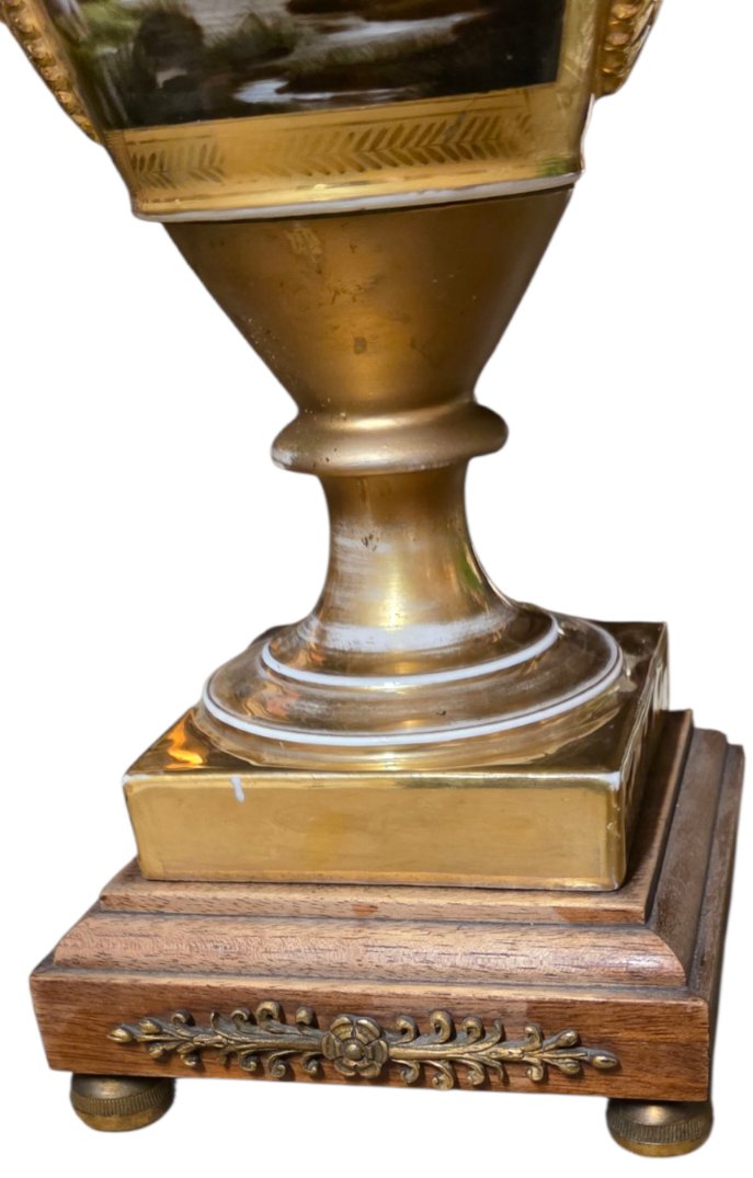 Important vase empire porcelaine de Paris XIXeme   -photo-3