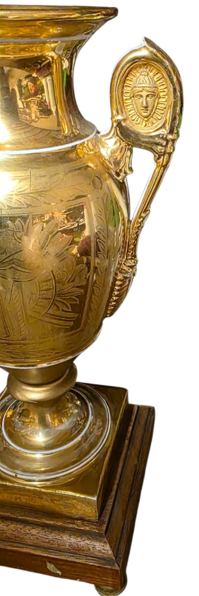 Important vase empire porcelaine de Paris XIXeme   -photo-4