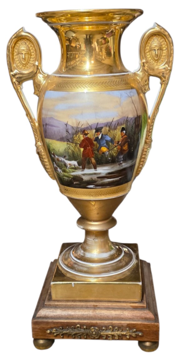 Important vase empire porcelaine de Paris XIXeme   