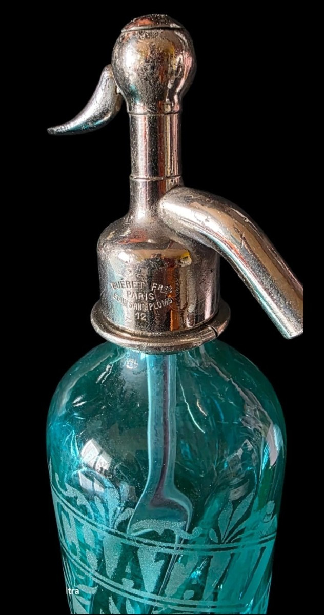 Pair Of Half Bar Siphon In Turquoise Blue Bistrot De Bordeaux-photo-4