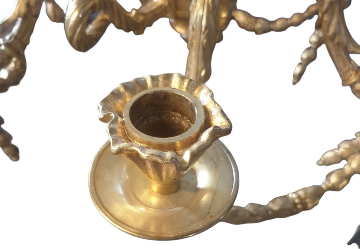 Lustre en bronze doré circa 1870  -photo-4