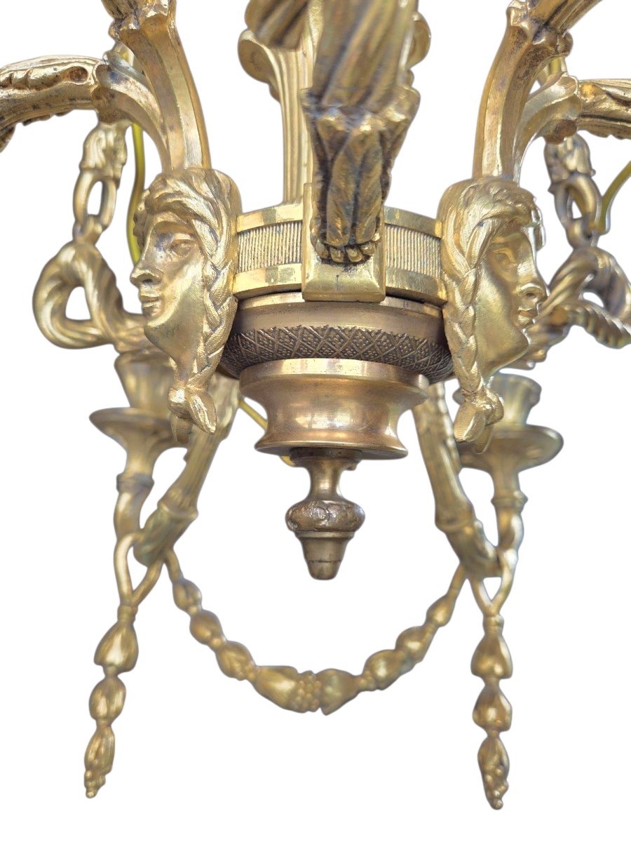 Lustre en bronze doré circa 1870  -photo-1