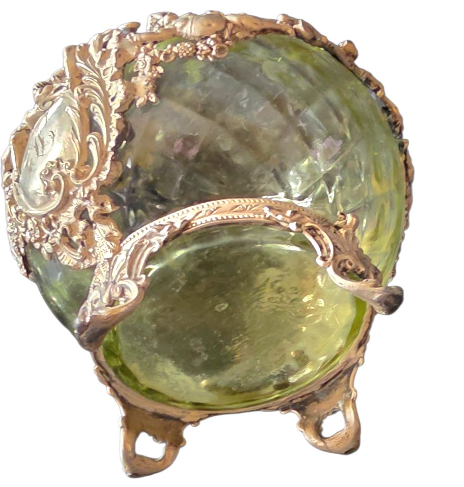 Vase cristal vide poche et argent massif putti XIXem-photo-2