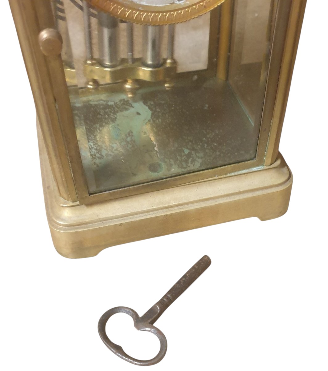 Pendule cage balancier au mercure XIXeme -photo-2