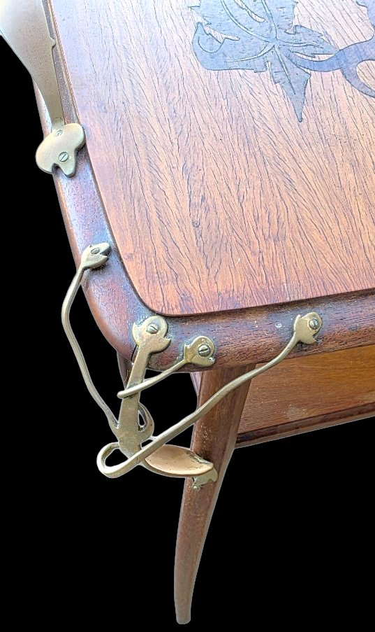 Leon Benouville 1890 Signed Art Nouveau Tea Table-photo-3