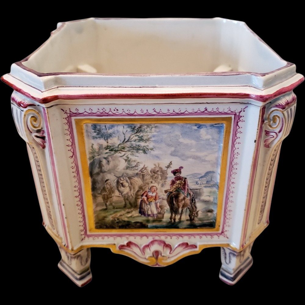 Jardiniere A Oignons Pique Fleurs Bouquetiere Marseille Earthenware Widow Perrin-photo-2