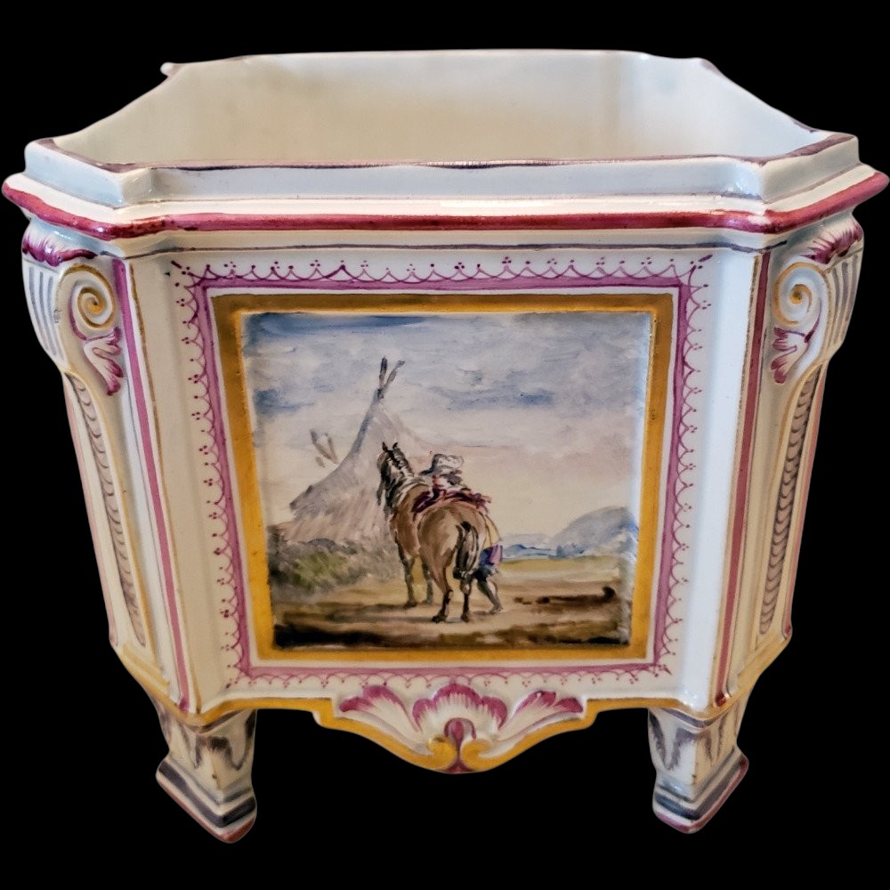 Jardiniere A Oignons Pique Fleurs Bouquetiere Marseille Earthenware Widow Perrin-photo-3