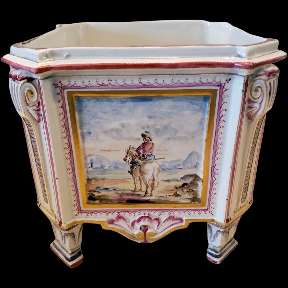 Jardiniere A Oignons Pique Fleurs Bouquetiere Marseille Earthenware Widow Perrin-photo-4