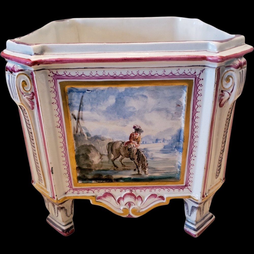Jardiniere A Oignons Pique Fleurs Bouquetiere Marseille Earthenware Widow Perrin-photo-2