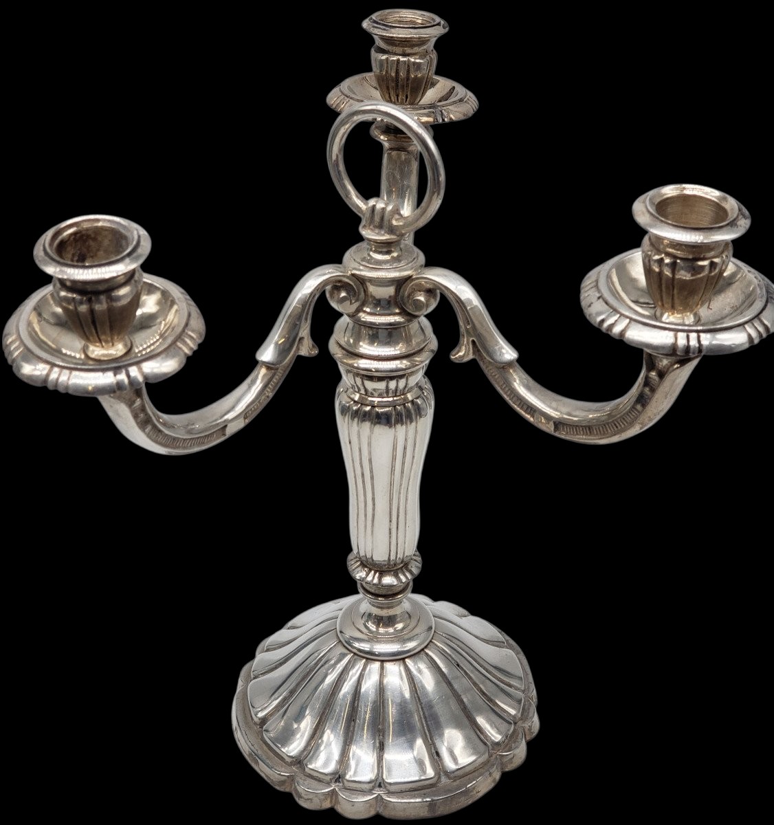 Chrysalia Paris Paire De Candélabres Bronze Argenté Circa 1940-photo-2