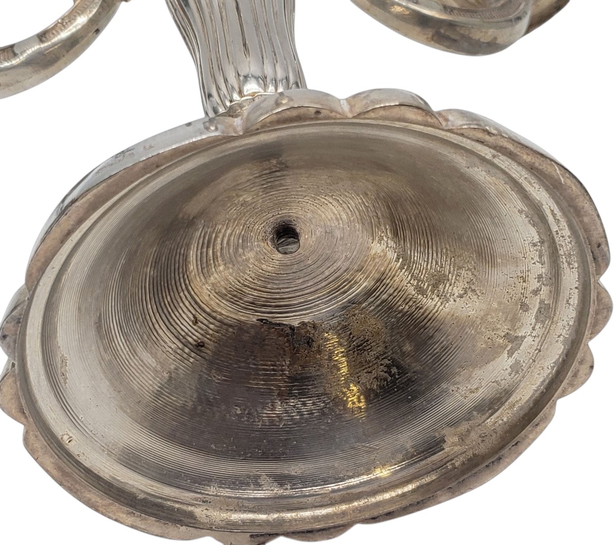 Paire De Candélabres Bronze Argenté Circa 1940 -photo-2