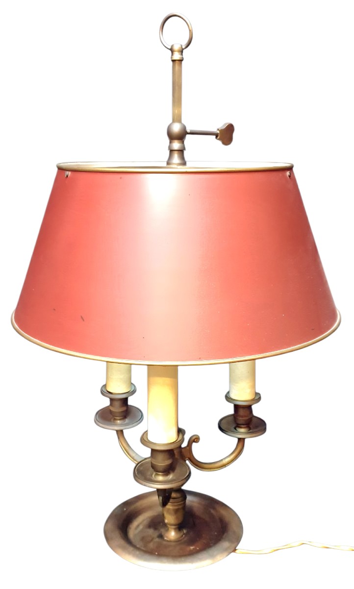 Empire Three-light Hot-water Bottle Lamp Bronze Patina Medal Sheet Metal Shade