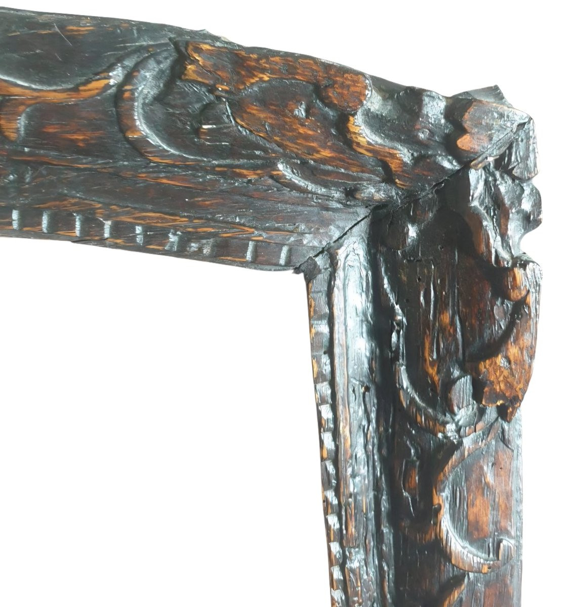18th Century Italian Baroque Oak Frame-photo-2