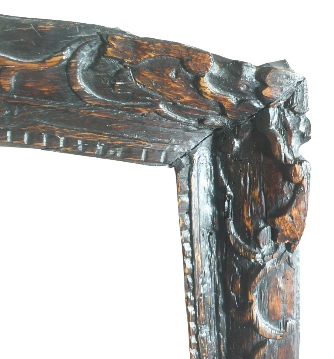 18th Century Italian Baroque Oak Frame-photo-5