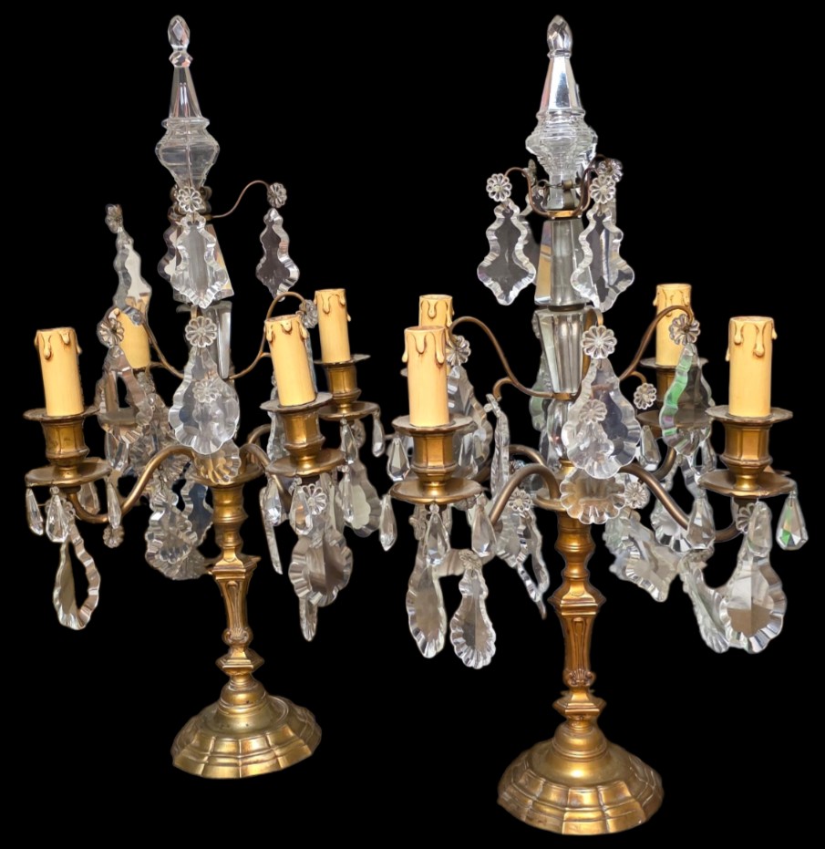 Pair Of Large Louis XIV Napoleon III Style Girandoles-photo-3
