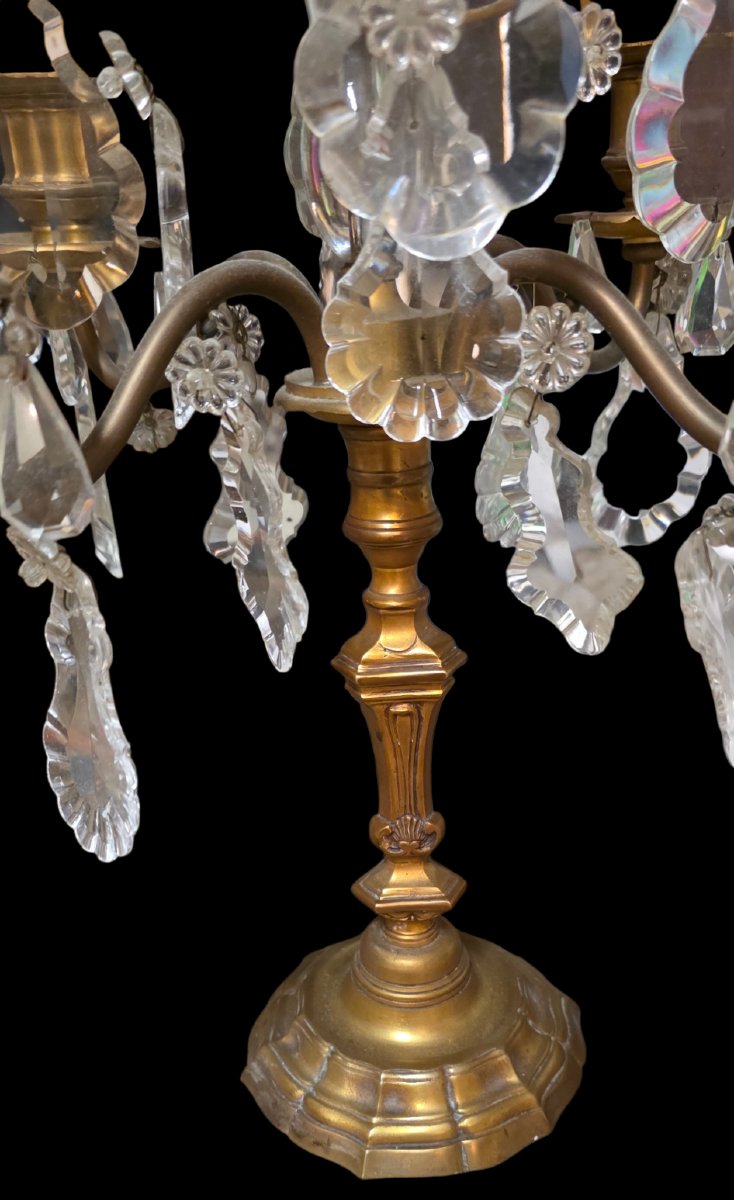 Pair Of Large Louis XIV Napoleon III Style Girandoles-photo-3