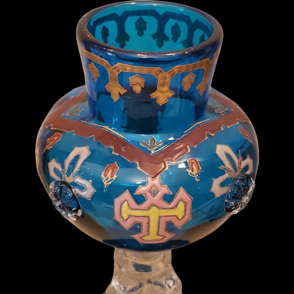 Enameled Auguste Jean Chalice Vase Sold By Emile Bourgeois Le Grand Dépôt In Paris-photo-2