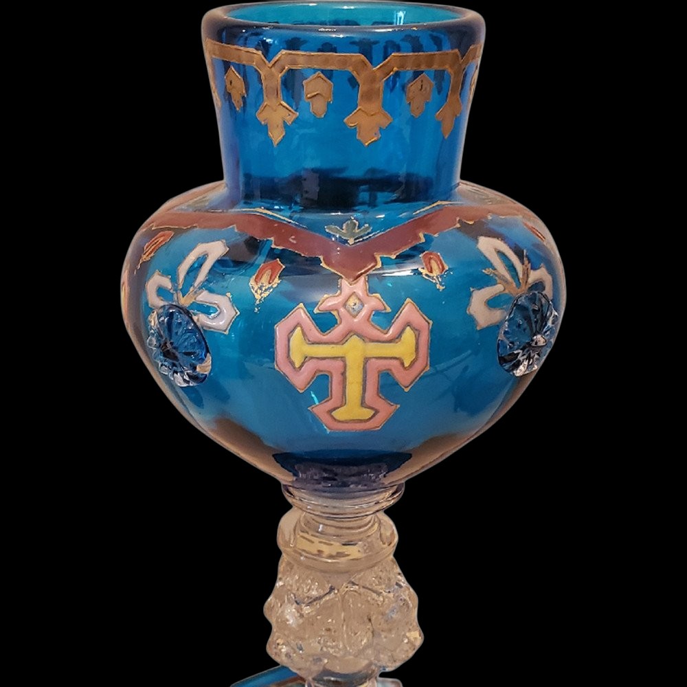Enameled Auguste Jean Chalice Vase Sold By Emile Bourgeois Le Grand Dépôt In Paris-photo-3