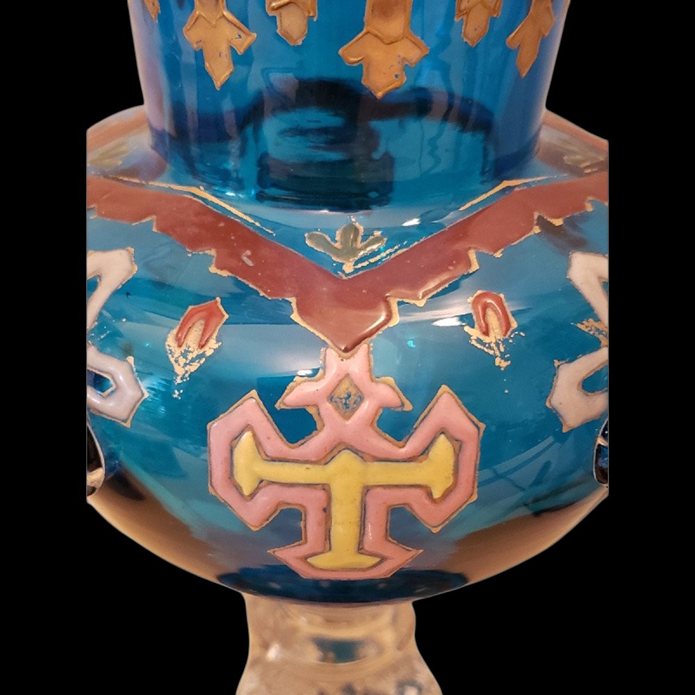 Enameled Auguste Jean Chalice Vase Sold By Emile Bourgeois Le Grand Dépôt In Paris-photo-4