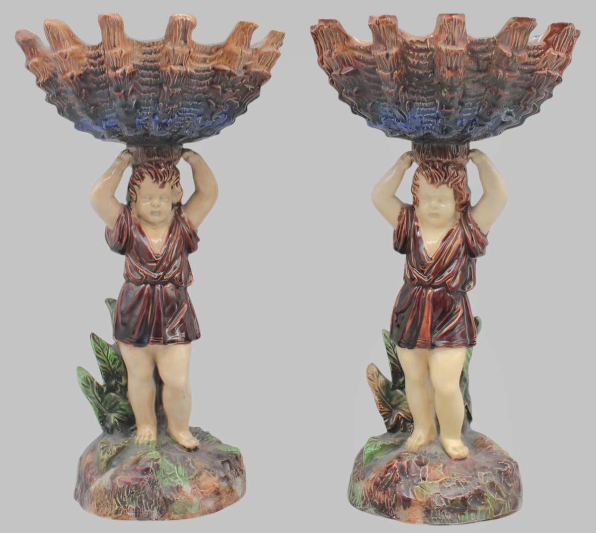 Victor Sergent Surtout De Table Suiveur De Bernard Palissy XIXeme Putto Ou Putti-photo-3