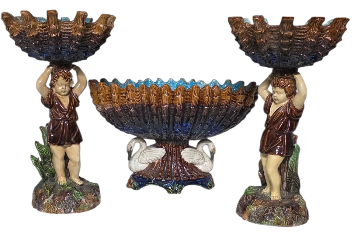 Victor Sergent Surtout De Table Suiveur De Bernard Palissy XIXeme Putto Ou Putti